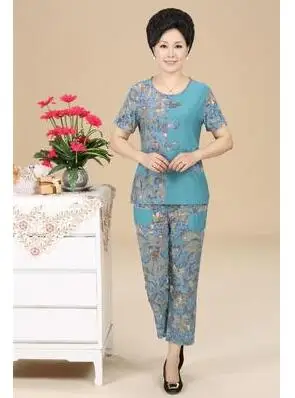 4 grain of buckle Female clothes NEW 2 piece set women fashion Summer clothes for womens printing pant and top plus size two piece sets K3799 - Цвет: 4 grain of buckle