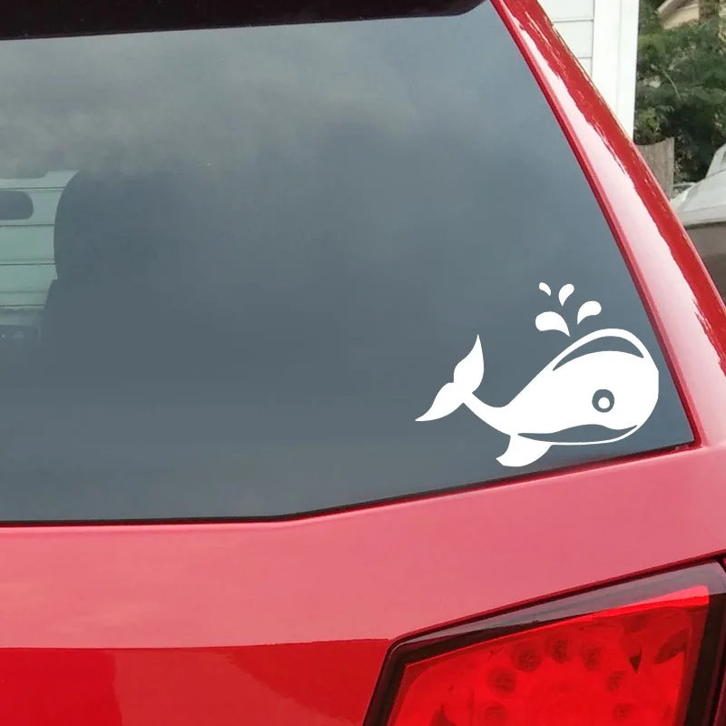 

YJZT 14cm*10.6cm Cartoon Cute WHALE Car Sticker Vinyl High-quality Decal Black Silver Accessories C11-0437