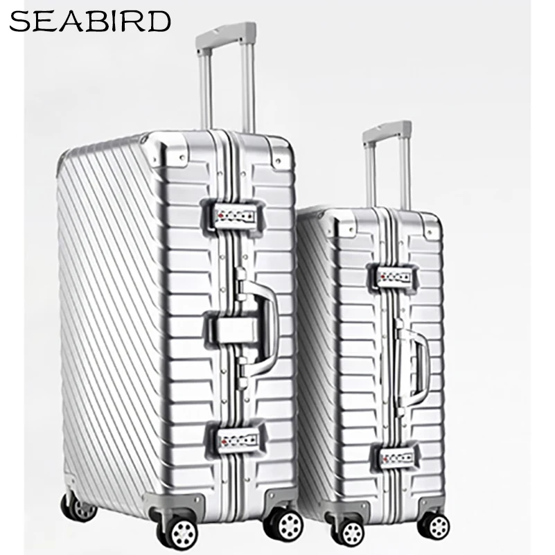 Чемодан на колесиках SEABIRD Дорожный чемодан с алюминиевой рамой ручной 20 22 24 26 29