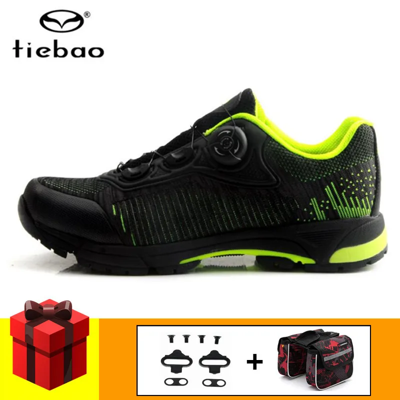 add gift TIEBAO/Обувь для велоспорта, для отдыха, SPD, с педалями, набор замков, мужские кроссовки для горного велосипеда, самоблокирующаяся обувь для езды на велосипеде, bicicleta - Цвет: add gift