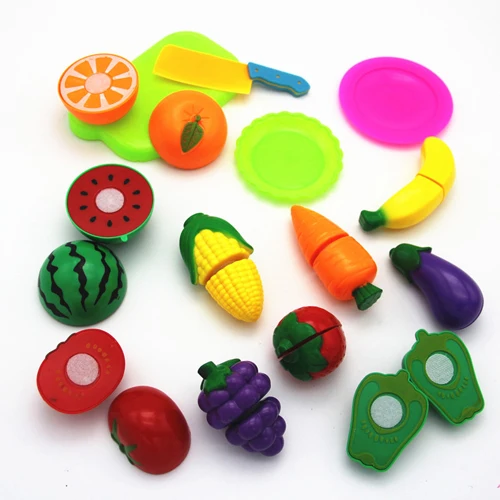 14pcs mixed set Mylitdear 8-22 шт./компл. пластиковые фрукты овощи режущие игрушки раннего развития и образования игрушка для ребенка-цвет случайный - Цвет: 14pcs mixed set