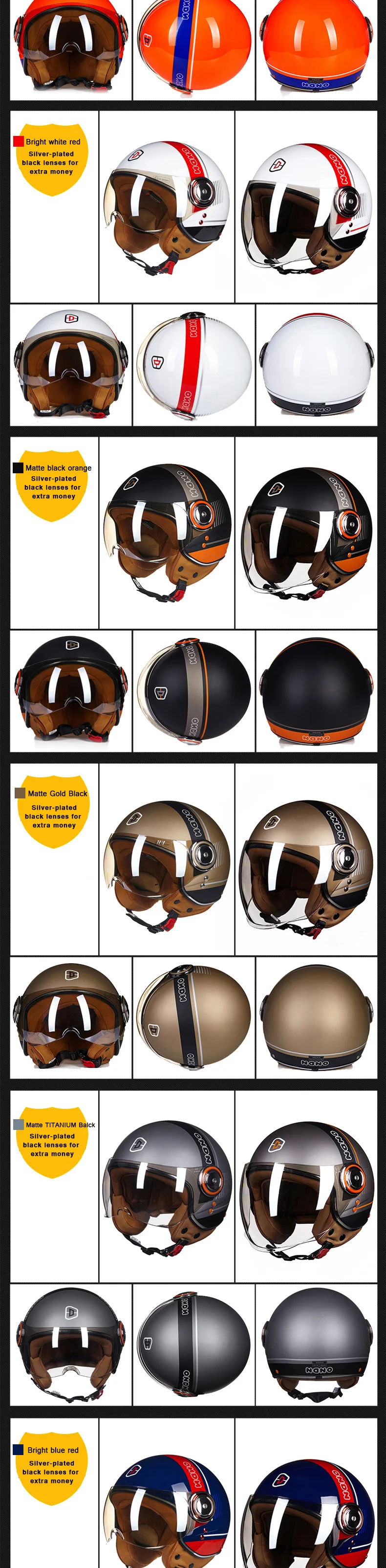 BEON B110B с открытым лицом мотоциклетный шлем Casco Capacete, винтажный Ретро шлем, шлем для скутера ECE