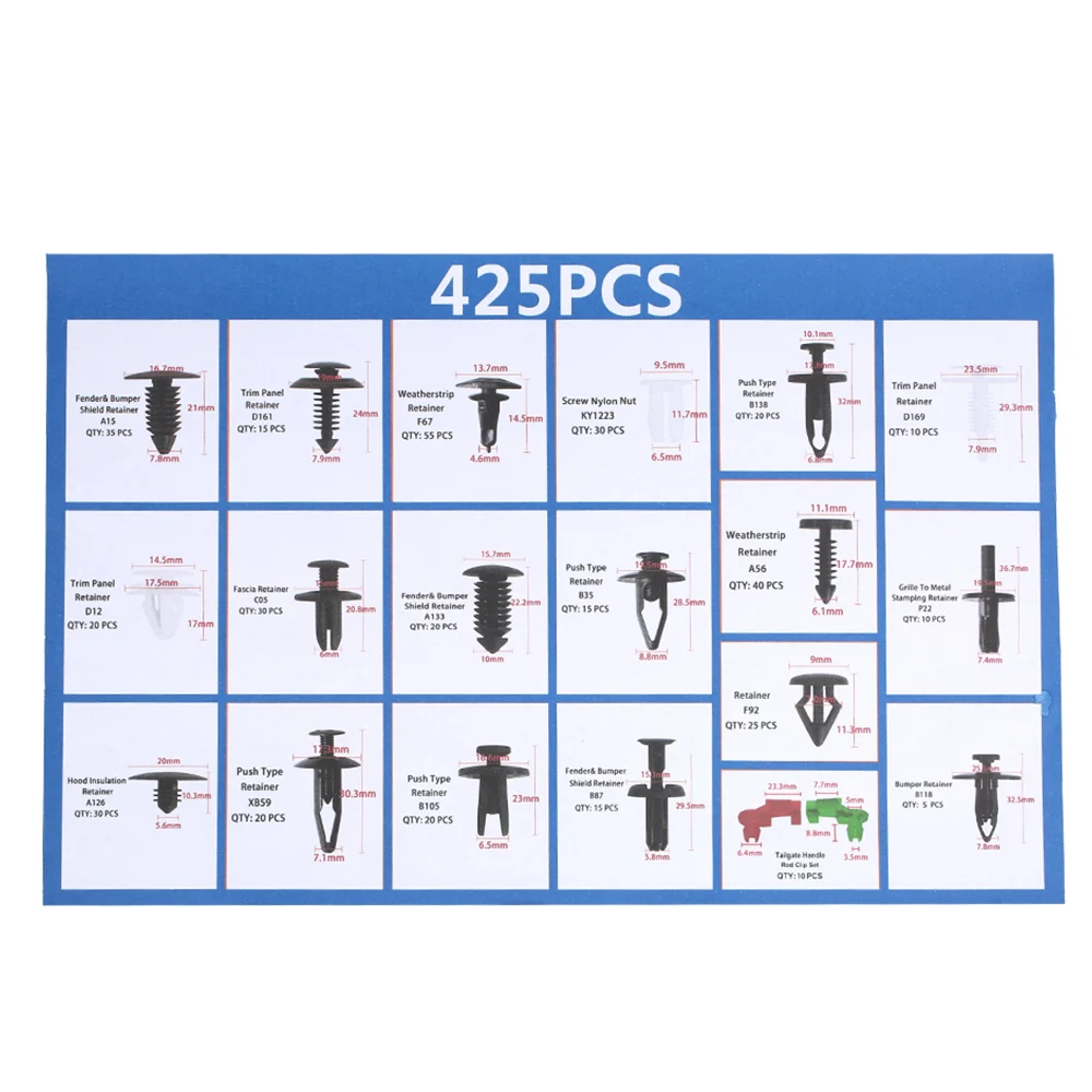 

460Pcs Plastic Fasteners Kits & Trim Removal Tool Retainer Clips Rivet Nut Car Push Pin Rivet Fasteners Car Clips Car Styling