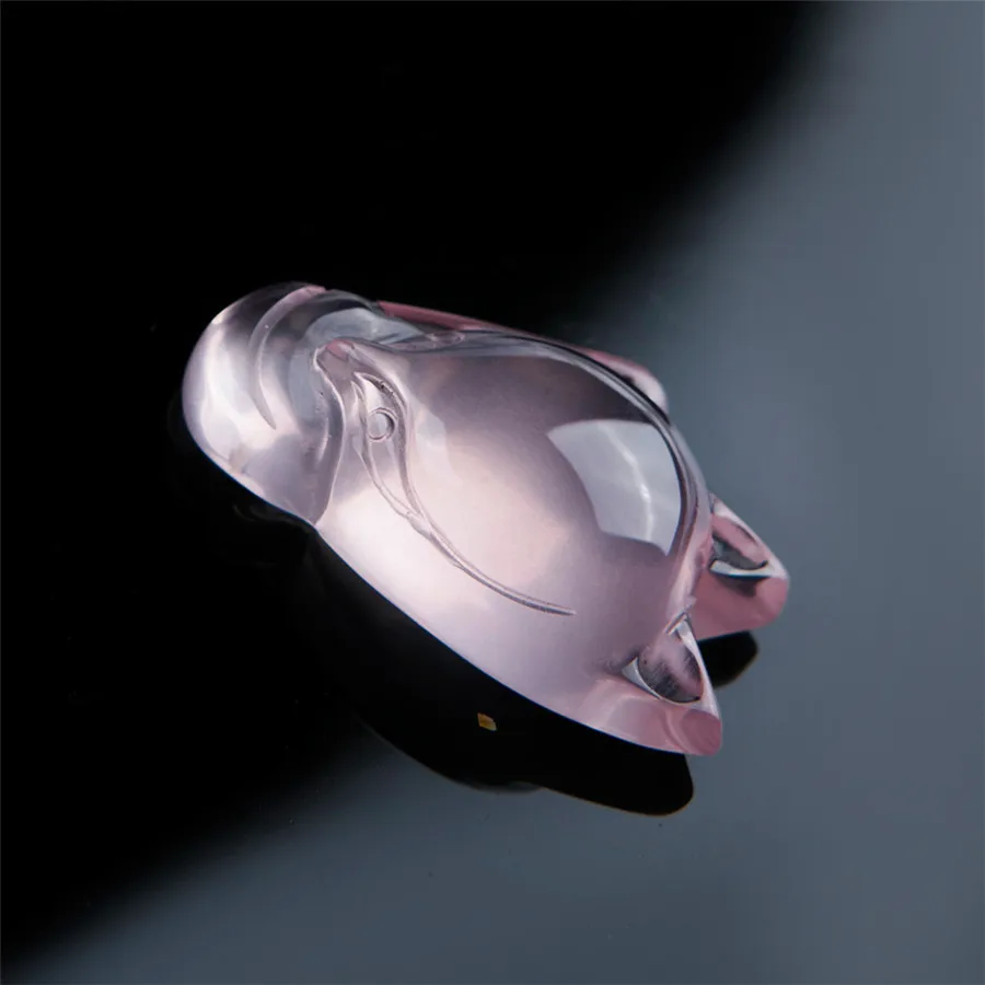 Натуральный розовый камень кристалл Кварцевый кулон из бисера в форме животного