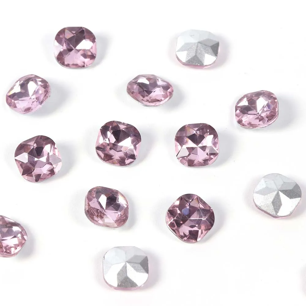 Crystal Purple 10 шт. кристаллы для ногтей Стразы AB драгоценные камни амулеты квадратный алмазный камень украшение Блеск маникюрные аксессуары инструменты BE823 - Цвет: Crystal Purple