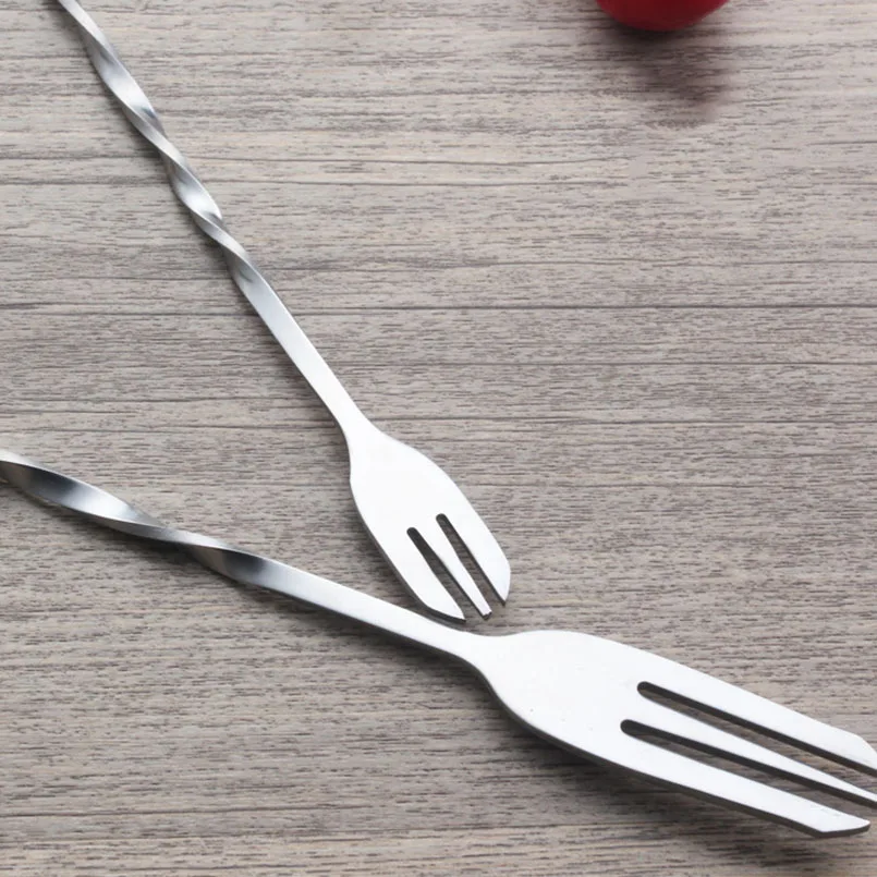 1 шт. из нержавеющей стали с двумя головками Коктейльные шпажки резьбовой