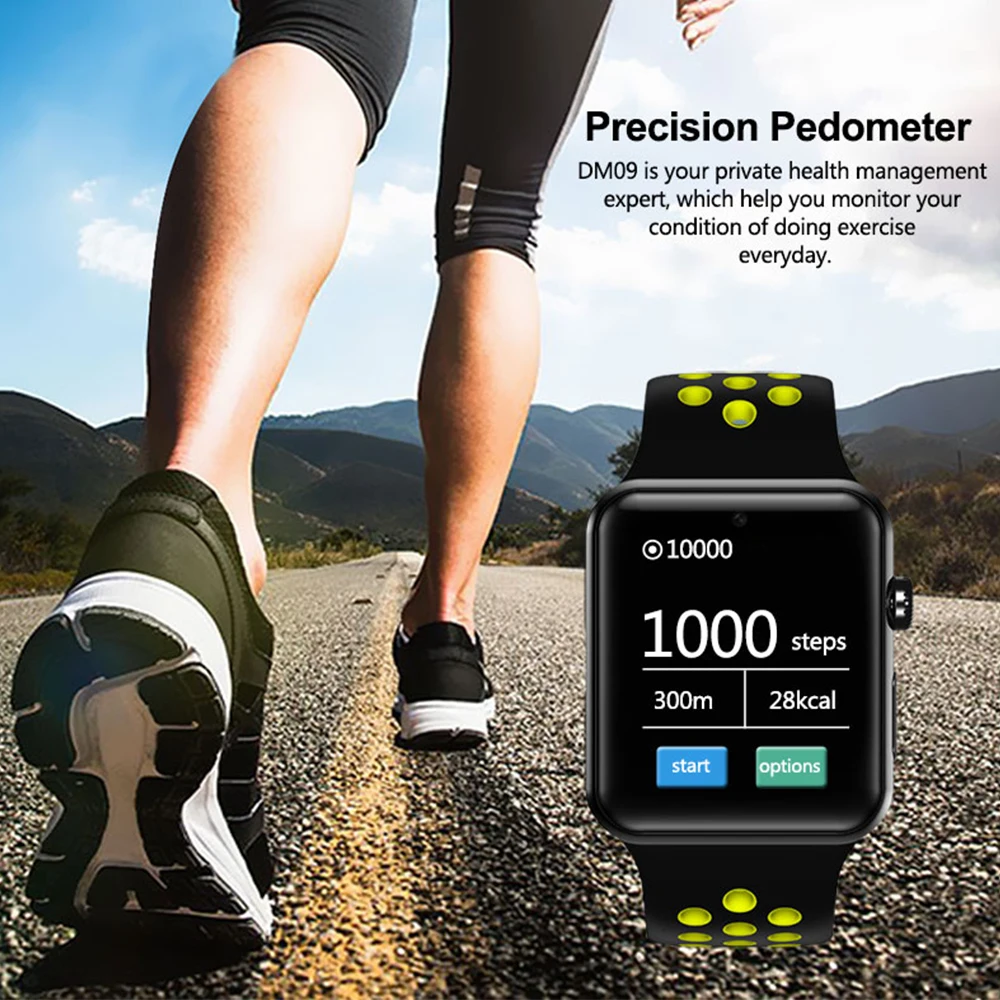 DM09 Plus Смарт-часы с сим-картой часы телефон Шагомер сна фитнес-трекер