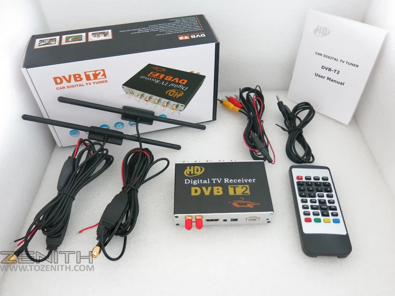 ZENISS автомобильный DVB-T2 ТВ приемник двойной тюнер для автомобиля dvd высокоскоростной mpeg4 Автомобильный цифровой DVBT2 тюнер авто мобильный DVB-T приемник