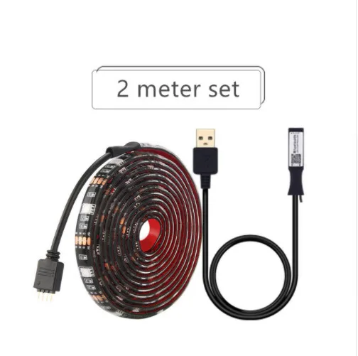 2meter set 5 V USB мощный светодиодный светильник PC RGB Bluetooth SMD 5050 DC 5 V Wifi Светодиодная лента для телевизора с подсветкой Wifi Bluetooth контроллер - Испускаемый цвет: 2meter set
