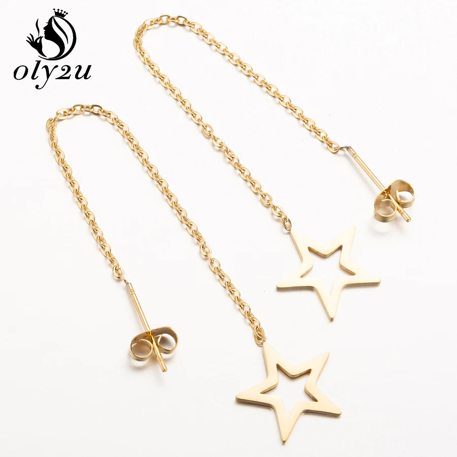 Oly2u висячие серьги с золотыми звездами модные ювелирные изделия для женщин