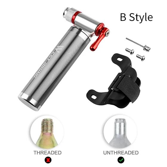 B Style Silver WEST BIKING велосипедный мини-насос СО2 надувной изолированный рукав воздушный велосипедный MTB велосипедный насос шариковый насос велосипедные аксессуары - Цвет: B Style Silver