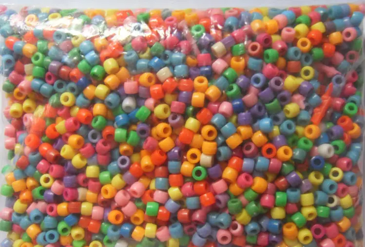 

2000 pcs/Lot 6mm*8mm Loom beads Bands Kitting Loose Beads Colorful Plastic Beads For Diy Loom Bands Accessories free shipping