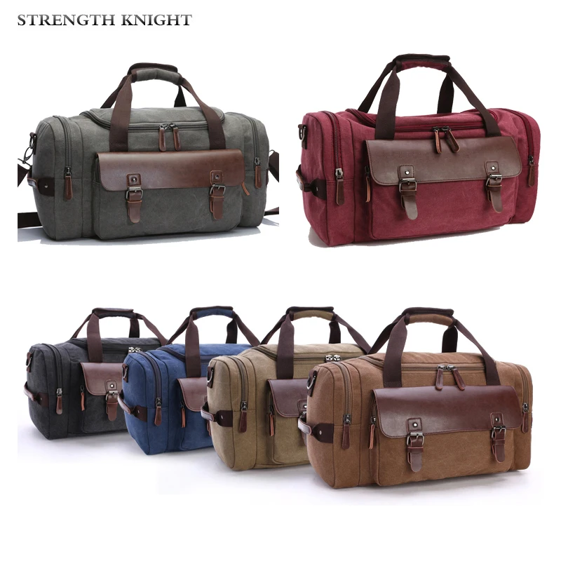 Мужские Винтажные дорожные сумки большая вместительность Холщовая Сумка
