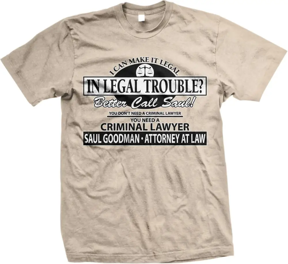 Мужская футболка Better Call Saul Attorney At Law Breaking Bad Goodman брендовая одежда 2019 модная