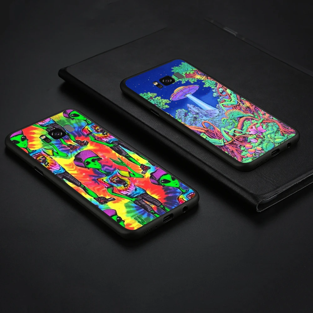 Lavaza Trippy Tie Dye Peace Alien Soft Phone Cover for Samsung Galaxy S8 S9 S10 Plus A6 A8 A9 2018 A30 A50 TPU Case | Мобильные