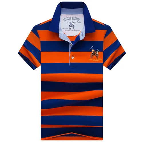 Qualite мужские поло Dete A Manches Courtes Hommes de polo деловые повседневные Raye Coton Chemise рубашка поло, Мужская Marque solide Polo - Цвет: orange
