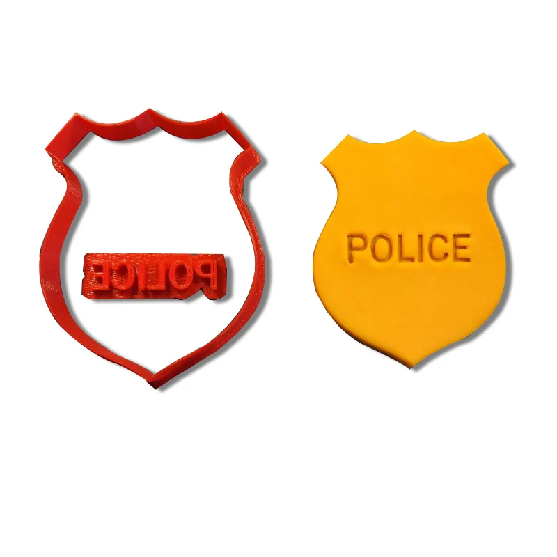Police hat Cookie Cutter Made 3D Printed Set Cake Decorating Tools Mould Kitchen tool Badge Handcuff | Дом и сад