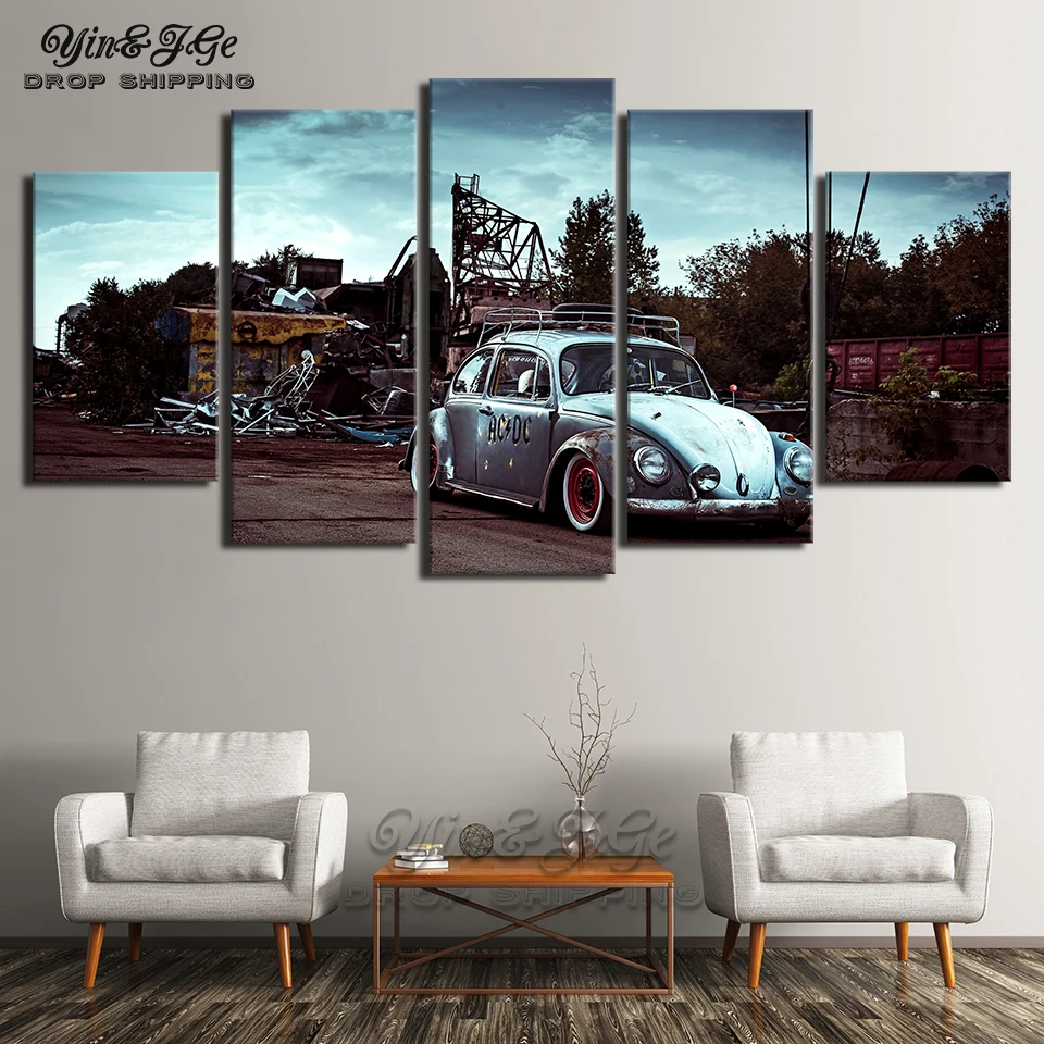 Картина на холсте настенная живопись для спальни 5 шт. Volkswagen Beetle автомобильные
