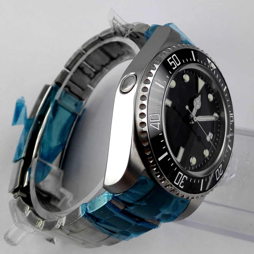 Часы Parnis 44 мм стерильный черный циферблат мужские часы|watch 44mm|watch menwatch men watch |