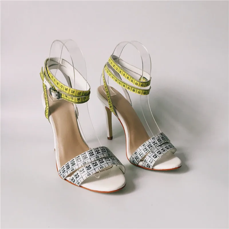 White Mixed Yellow Women High Heels Sandals Gladiator Ankle Strap Ladies Summer Shoes Fashion Rulers Wedding Zapatos Mujer | Обувь