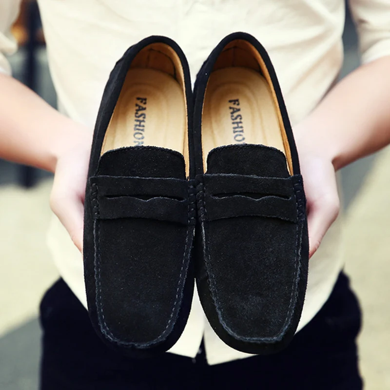 UPUPER Soft Leather Men's Casual Shoes Genuine Loafers Men Moccasins Slip-on Driving Plus Size 38-47 | Обувь