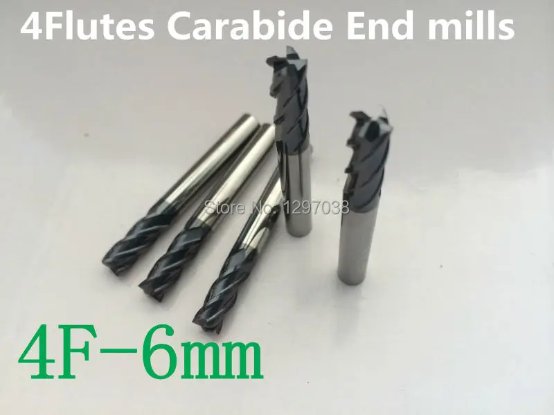 

5pcs 4Flutes 6MM micro grain Solid carbide end mills , Milling Cutter, CNC Lathe Tool router bits hrc45-50