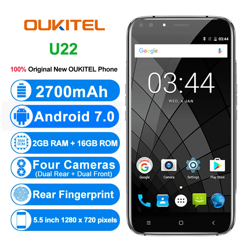 Оригинальный OUKITEL U22 3g мобильный телефоны android 7 0 2 ГБ Оперативная память 16