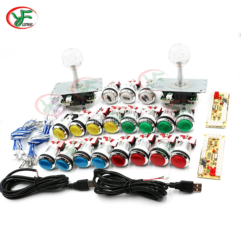 USB энкодер к ПК Raspberry pi аркадная игра DIY наборы контроллер LED копия SANWA Джойстик 5 В