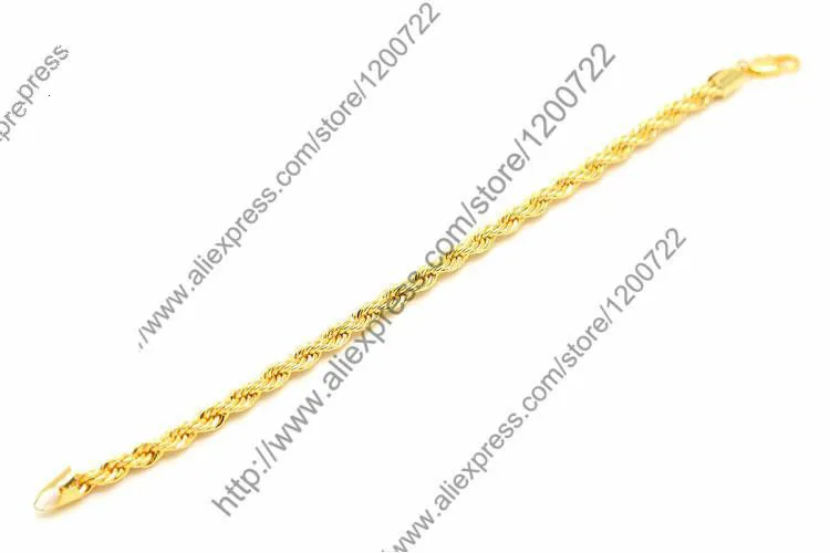 Мужской классический браслет цепочка золотистый серебристый цвет 22 см с витой