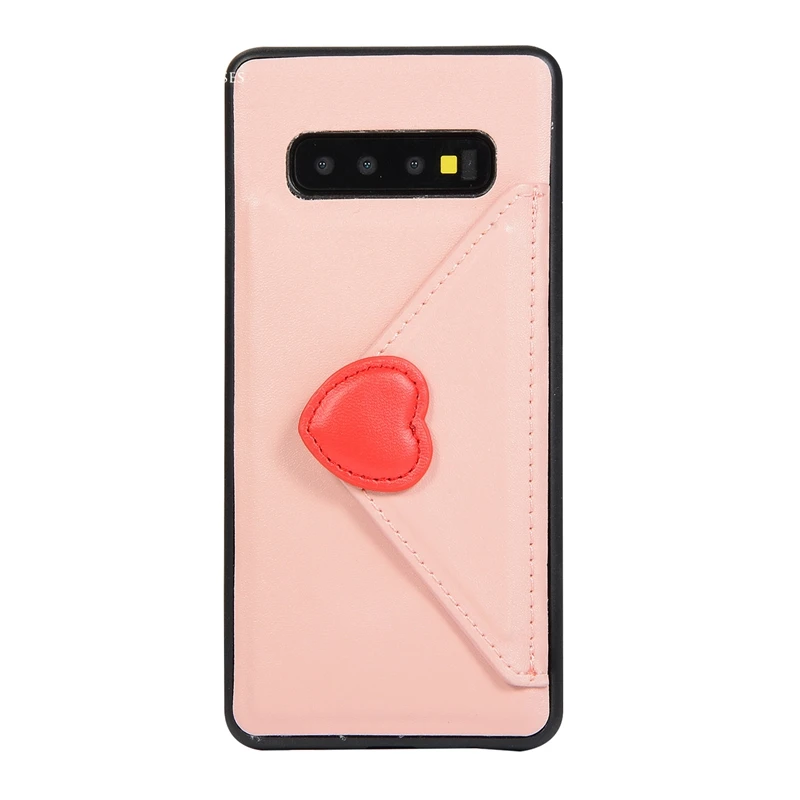3D чехол конверт с сердечком для Samsung S10 plus кожаный кошелек откидной крышкой S10e S10lite