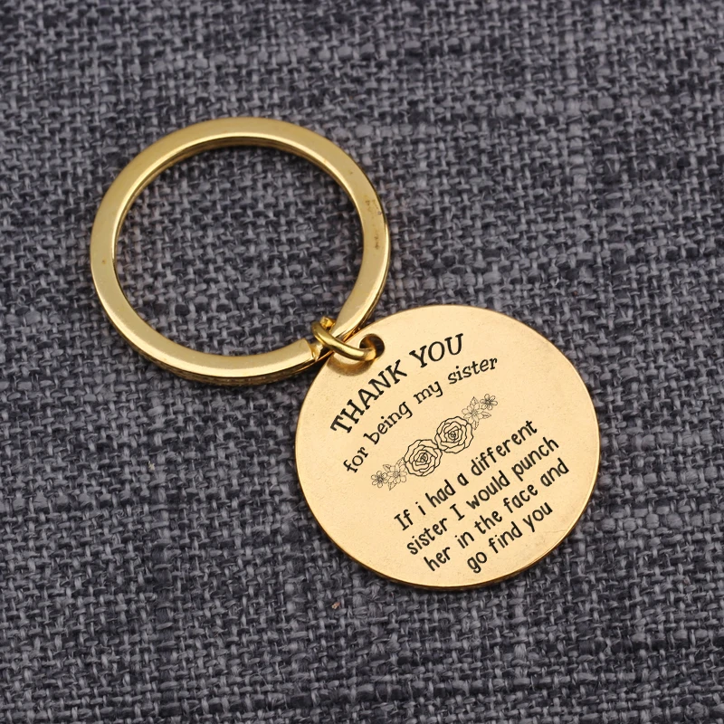 Спасибо за то, что моя сестра сувенир ювелирные изделия-Брелоки для ключей подвеска для ключей сумок модные брелок аксессуар подарок для сестры
