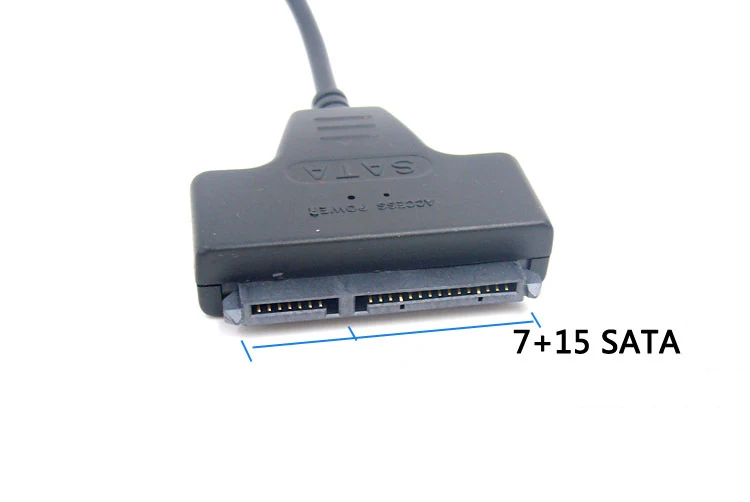 Verkauf 100 Stücke USB2.0 USB 2.0 Zu SATA Serial ATA 15 + 7 22 P 22Pin Stecker Adapter Kabel Für 2,5