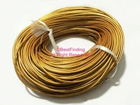 2mm gold color round leather cord 2mm genuine cow leather cording