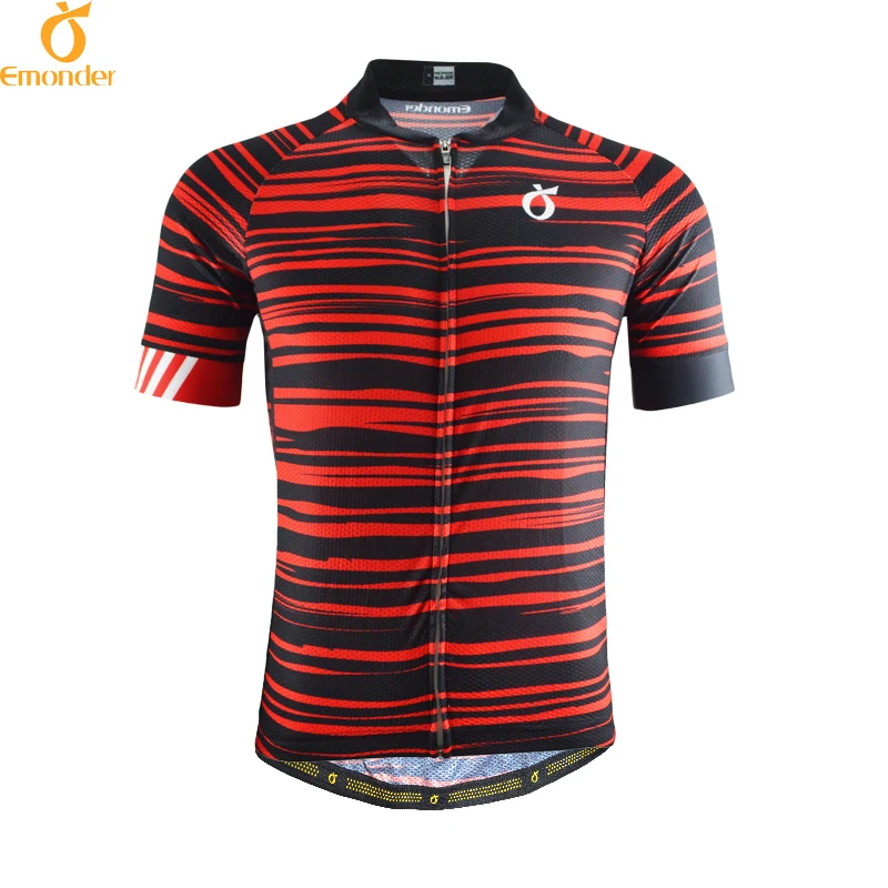 

EMONDER 2021 Men Cycling Jersey Pro Team Road Bike MTB Short Sleeve Maillot Ciclismo Breathable Italy Antislip Sleeve Cuff