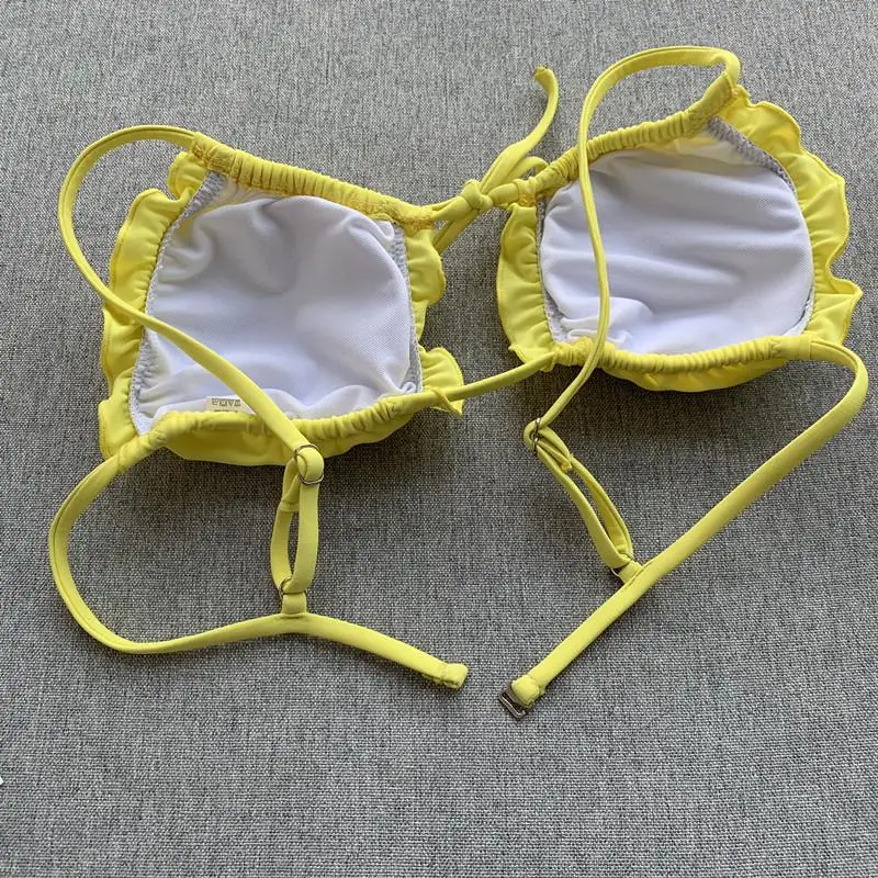Sexy Bandage Bandeau Bikinis Women Swimwear Push Up Bikini Cut Out Bathing Suit Swimsuit Strappy Beachwear maillot de bain | Женская