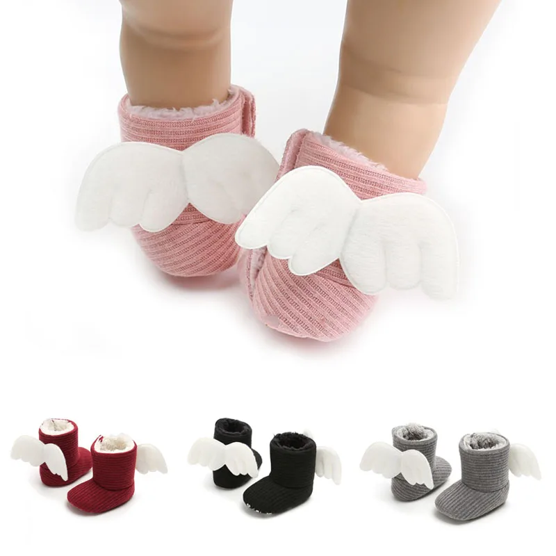 

Newborn Baby Infant Toddler Boy Girl Boots Winter Warm Snow Boots Wing Cute Crib Shoes Bbay Girl 0-18M