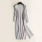 Кардиган женский средней длины PZ1544, повседневный свободный тонкий Шелковый вязаный кардиган, пальто-свитер, жакет, 2019, лето-осень размера плюс