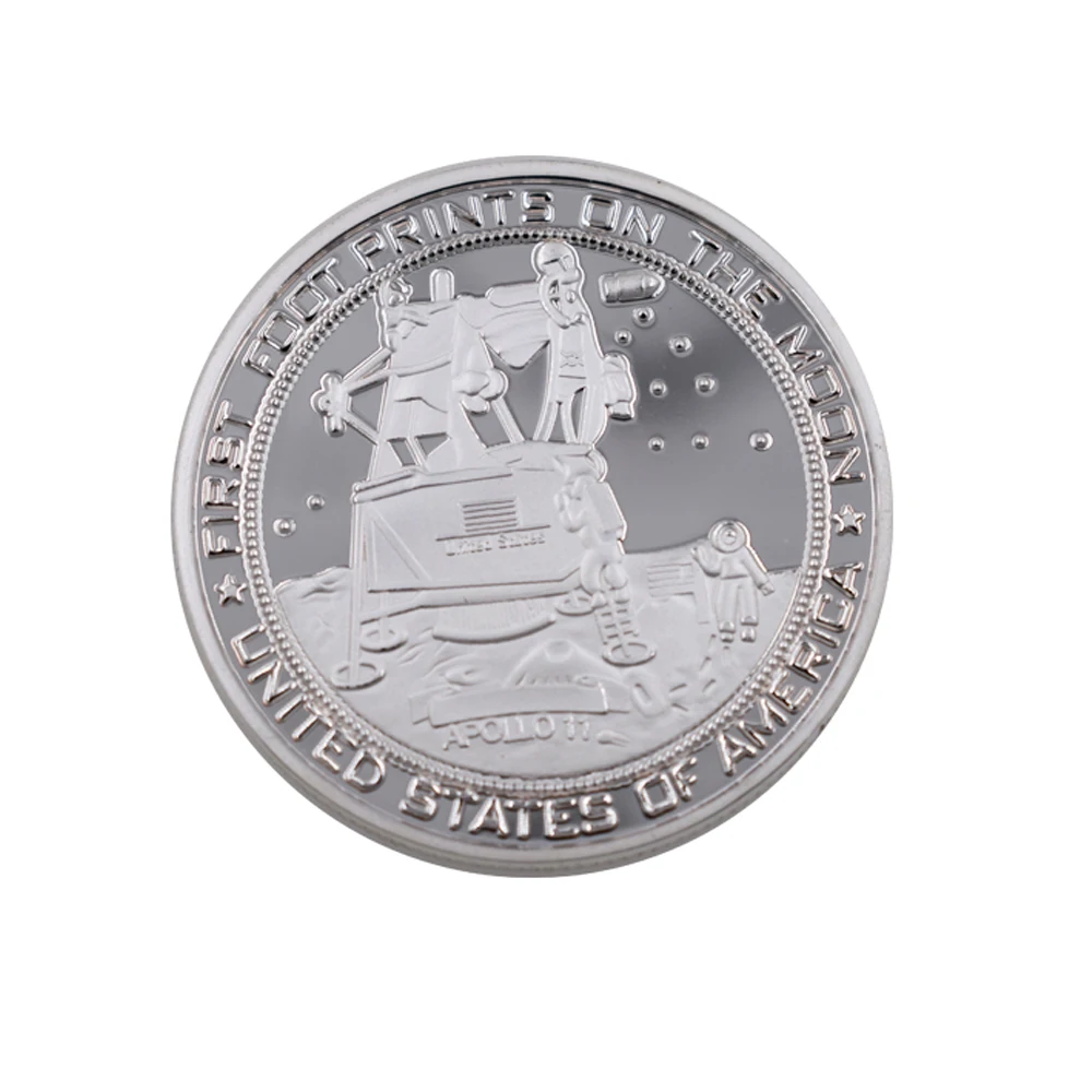 American Apollo Spacecraft Commemorative Coin 999.9 Silver Landing on The Moon Coins Collectibles | Дом и сад