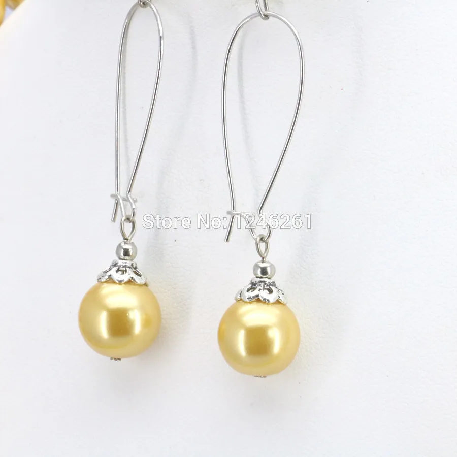 Блестящие рождественские подарки для женщин и девочек 10 мм желтая стеклянная