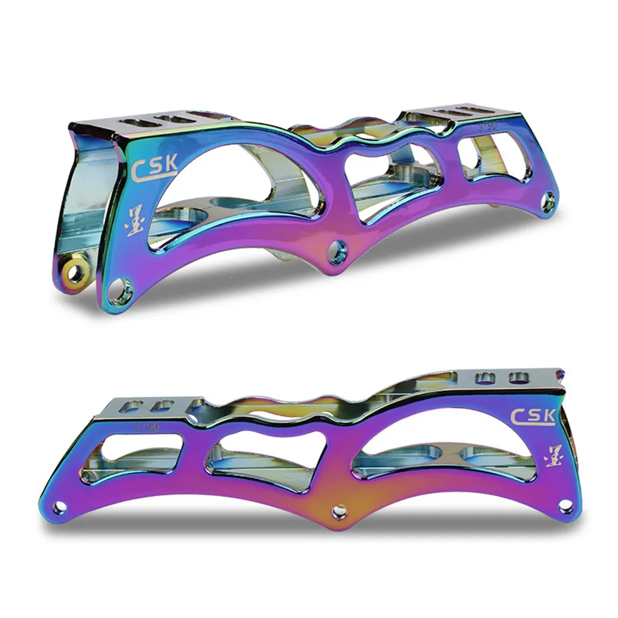 3*90/110mm Speed Inline Skate Frames 165mm Distance Rainbow Aluminum Rocking Speed Competition Racing Skating Base Patines