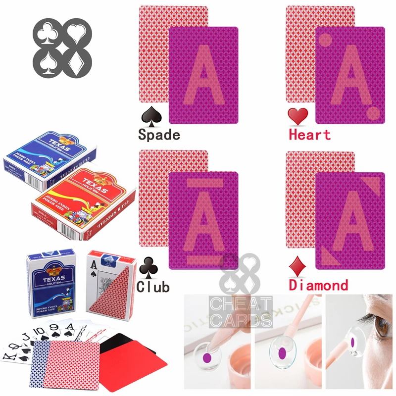 Perpsective Poker игральные карты Texas Hold'em Poker пластиковые накрученные карты волшебные очки УФ контактные линзы азартные обман