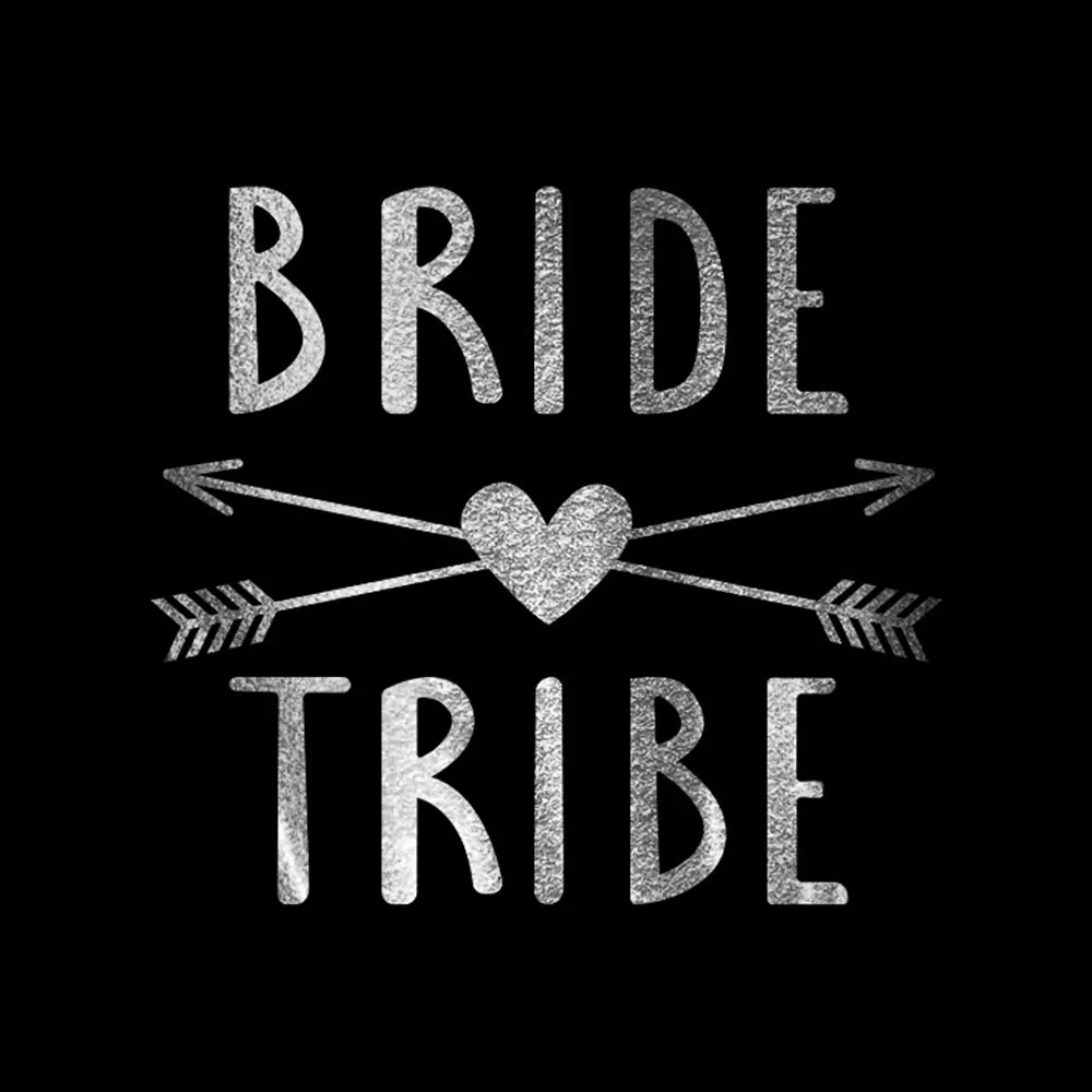 10 шт. Серебряная команда надпись Bride Tribe жениха с принтами &quotОтряд временные