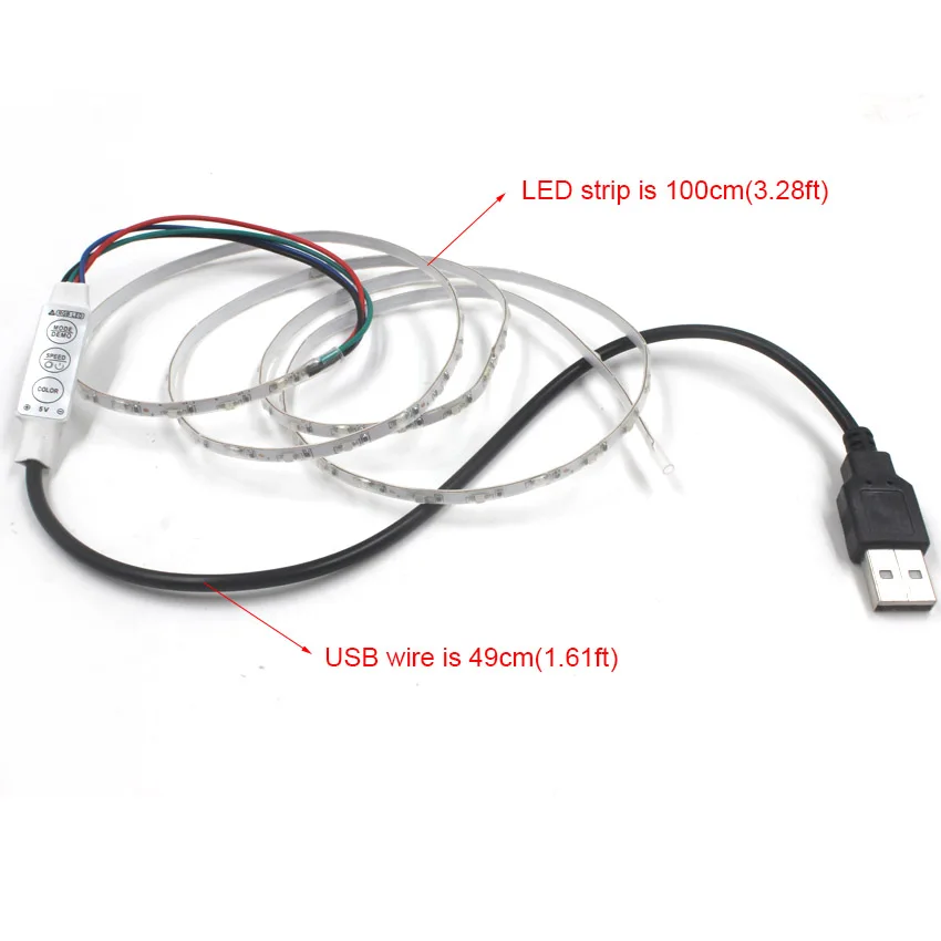 IKVVT 5 В USB 0805 SMD светодиодный ленточный светильник, светильник для палатки, светодиодный неоновый водонепроницаемый гибкий узкий диодный светильник для улицы