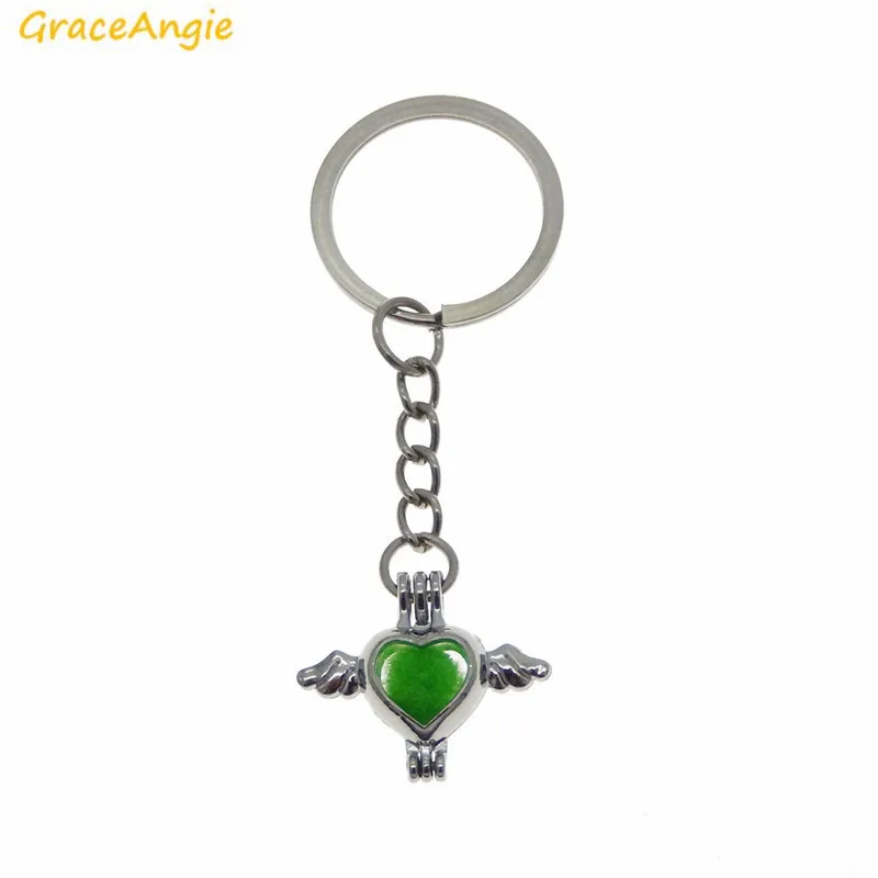 GraceAngie 1 шт. ажурное сердце с крылом медальон жемчужный бисер Клетка подвеска