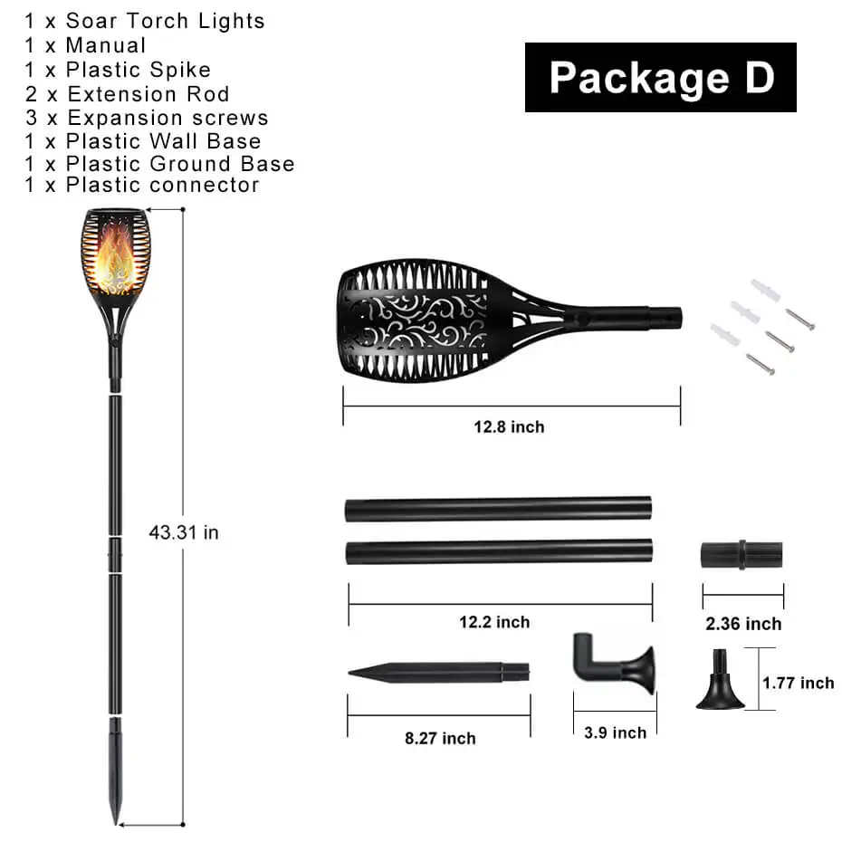 Atotalof светодиодный светильник на солнечной батарее, водонепроницаемый, газон, пламя, мерцающий фонарь светильник, Открытый Солнечный светодиодный светильник, украшение сада