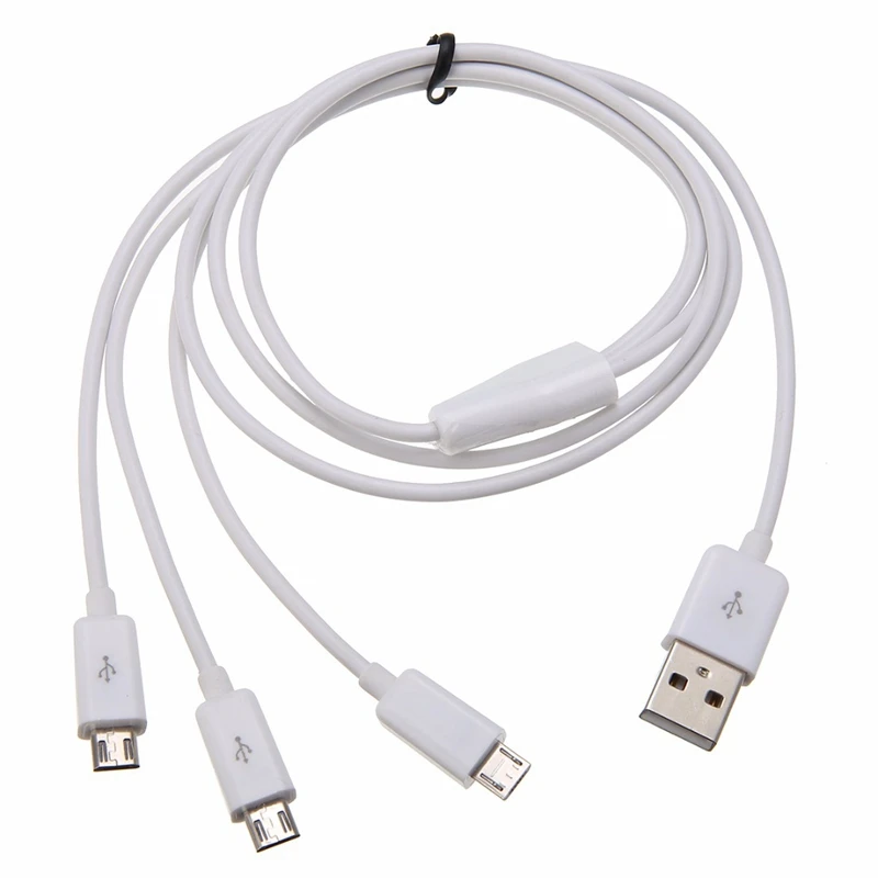 USB 2,0 Мужской до 3 micro usb 2,0 Мужской Y разветвитель кабель для зарядки и передачи данных Шнур Универсальный usb до 3 micro usb кабель для Xiaomi Redmi