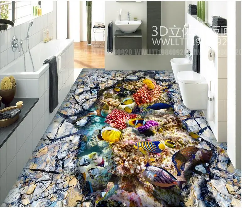 3d фрески для пола Звукопоглощающая Панель напольная плитка водонепроницаемые