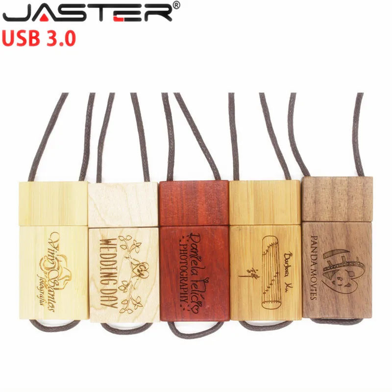 Деревянный USB-флеш-накопитель JASTER 4 ГБ 16 32 3 0 гравировка USB палочка для создания