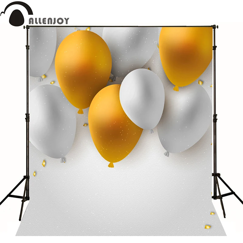 Allenjoy виниловые фоны для фотосъемки с золотым воздушным шаром и белым светом на