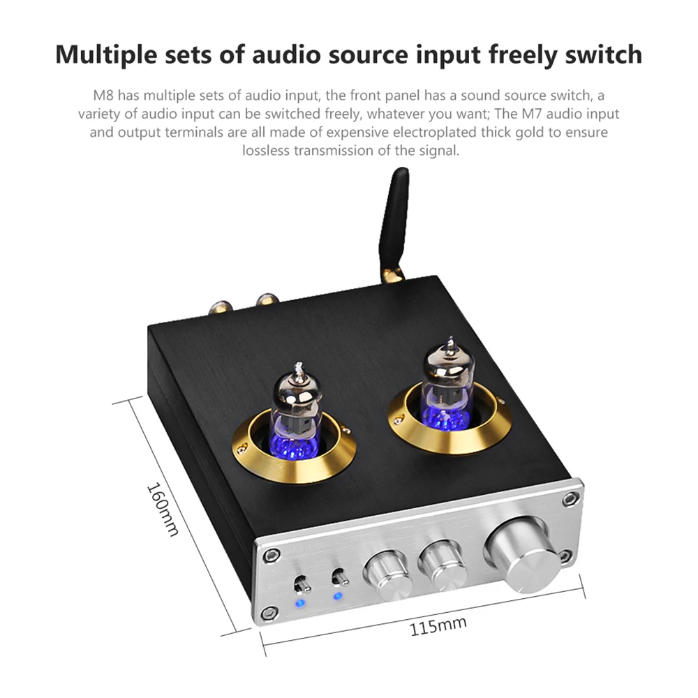HIFI TPA3116 Bluetooth 6J1 ламповый предусилитель аудио усилитель мощности звуковой усилитель 50 Вт* 2 2,0 канальный домашний кинотеатр